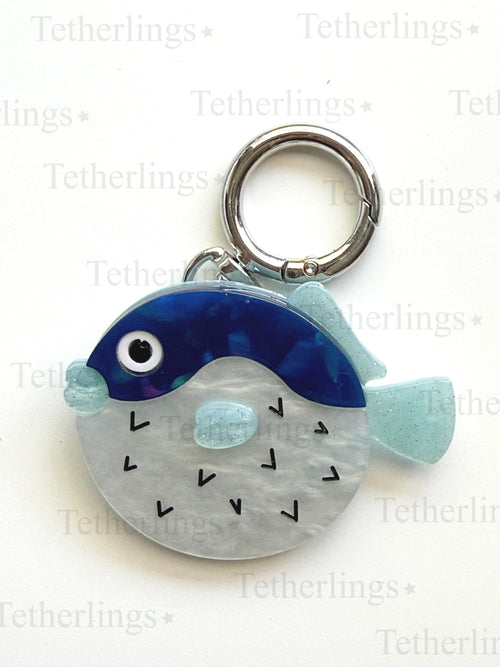 Acrylic Puffer fish Pendant Brooch and Keychain