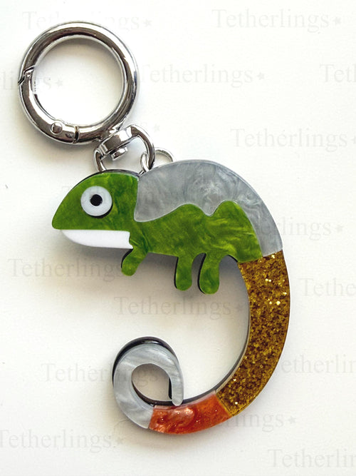 Acrylic Gecko Lizard Pendant Brooch and Keychain