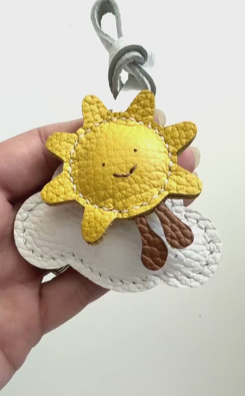Happy Sunshine Cloud Leather Charm